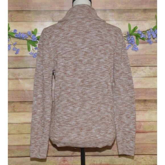 Express Ladies Brown Zip Shawl Collar Sweater Size M Cotton Warm Casual - Picture 5 of 14
